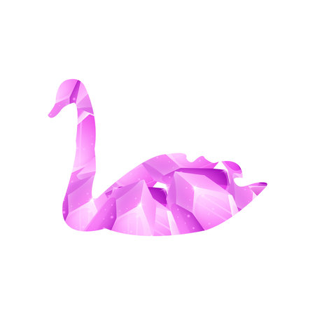 <p>art illustration design concept background landscape icon swan with painting colorful artwork crystal</p>のイラスト素材