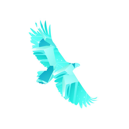 art illustration design concept background landscape icon bird fly with painting colorful artwork crystalのイラスト素材