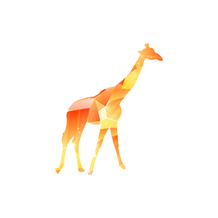 art illustration design concept background landscape icon giraffe with painting colorful artwork crystalのイラスト素材