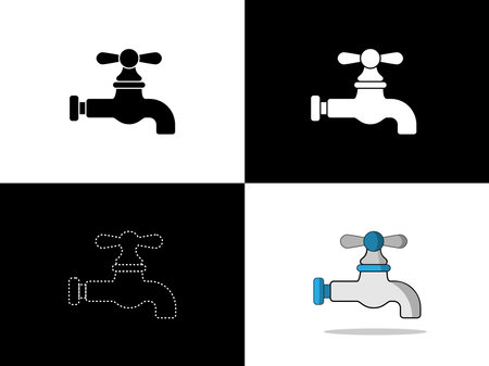Art illustration design icon with silhouette concept symbol of spigot faucetのイラスト素材