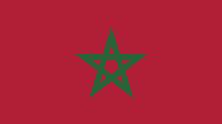 Morocco flag icon in flat design. Independence day or National day holiday concept.のイラスト素材