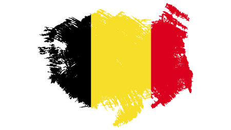 Flag of Belgium in grunge style. Brush stroke vector illustration.のイラスト素材