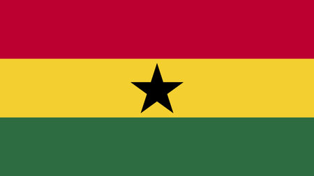 Ghana flag vector illustration. National Ghanaian flag with official colors.のイラスト素材