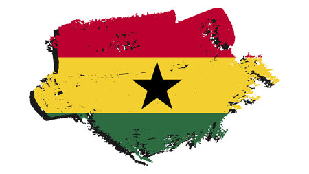 Ghana flag in grunge brush stroke, vector grunge illustration.のイラスト素材