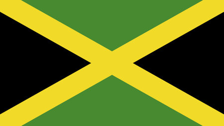 Jamaica flag vector illustration. National flag of Jamaica with official colors.のイラスト素材