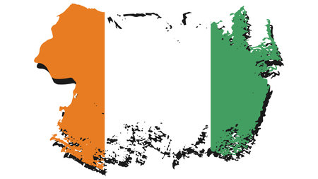 Flag of Ireland in the shape of a map. Vector illustration.のイラスト素材