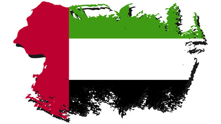 Flag of United Arab Emirates in grunge style. Vector illustration.のイラスト素材