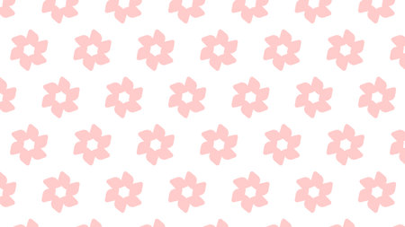 Seamless pattern with pink flowers on a white background. Vector illustration.のイラスト素材