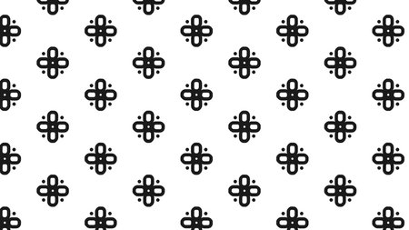 Seamless pattern with crosses. Black and white vector background.
