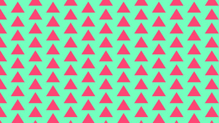 Seamless pattern with pink triangles on green background. Vector illustrationのイラスト素材