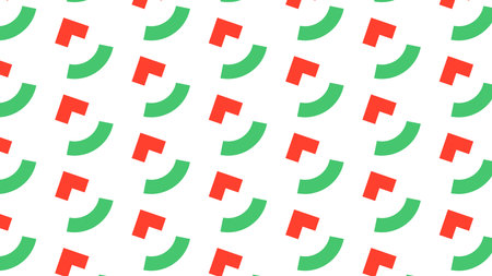 Seamless pattern of green and red arrows on a white backgroundのイラスト素材