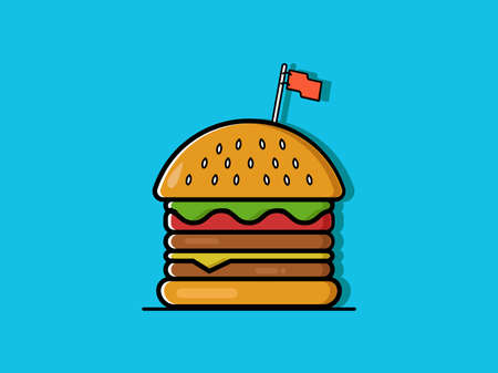 illustration of a hamburger minimalismのイラスト素材