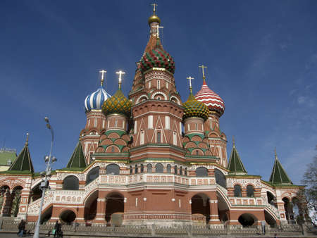 Moscow, Russia - April 24, 2008: St. Basil's (Pokrovskiy, Intercession) cathedral.のeditorial素材
