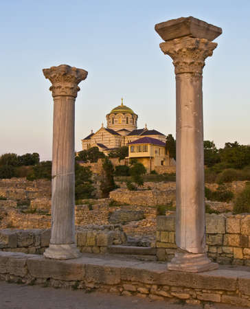 Cathedral of St. Vladimir (Vladimirskiy) in town Sevastopol in region Crimea.のeditorial素材