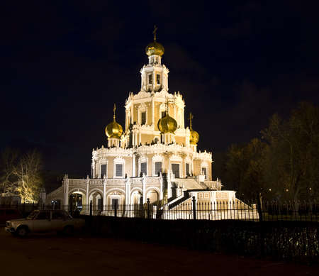 Moscow, church of St. Mary in region Fili at night.の写真素材