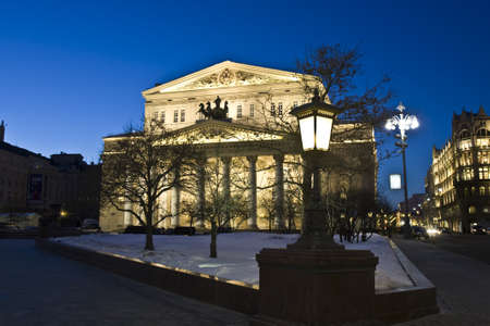 Moscow, Russia - March 26, 2012: Big (Bolshoy) theatre at night.のeditorial素材