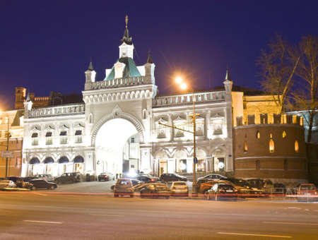 Moscow, Russia - March 26, 2012: old building, landmark of beginning of XX century, on Tretyakovskiy proezd street, used as trading centre.のeditorial素材