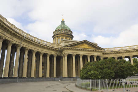 St. Petersburg, Russia - July 03, 2012: Kazanskiy cathedral (cathedral of Kazanskaya icon of St. Mary) on Nevskiy prospect street.のeditorial素材