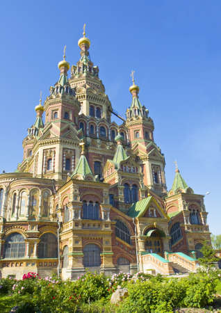 Peterhof, Russia - July 06, 2012: cathedral of St. Peter and Pavel.のeditorial素材