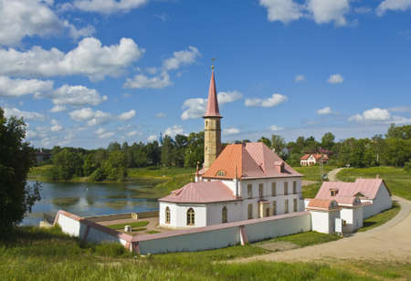 Gatchina, Russia - July 11, 2012: Prioratskiy Earthen palace of king Pavel I, 18 century, suburbs of St. Petersburg.のeditorial素材
