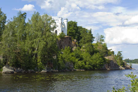 Vyborg, Russia - July 04, 2012: chapel Ludvigsburg in park Monrepo in town Vyborg.のeditorial素材