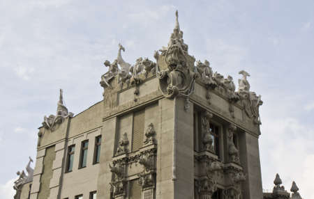 Kiev, Ukraine - May 06, 2012: famous house with sculptures, known as のeditorial素材