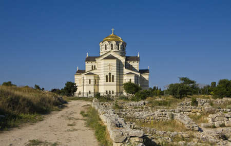 Cathedral of Saint Vladimir  Vladimirskiy  in town Sevastopol in region Criema の写真素材