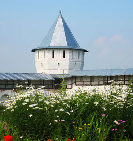 Spaso-Prilutskiy monastery in town Vologda, north of Russia, tower of surrounding wall.の写真素材