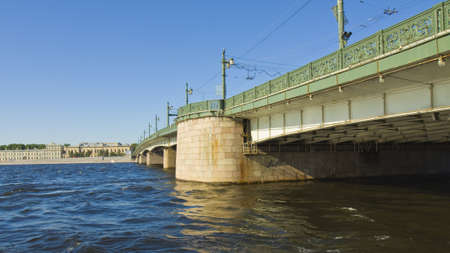 St. Petersburg, Russia - July 10, 2012: Liteyniy bridge on river Neva.のeditorial素材
