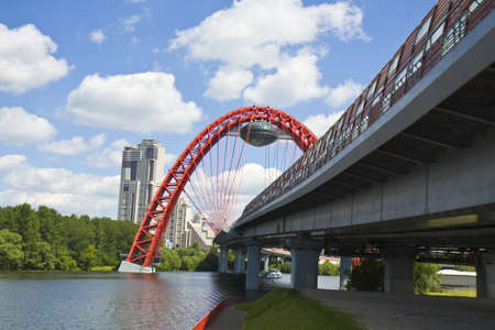 Moscow, Russia - June 19, 2012: Picturesque bridge on Moscow-river.のeditorial素材