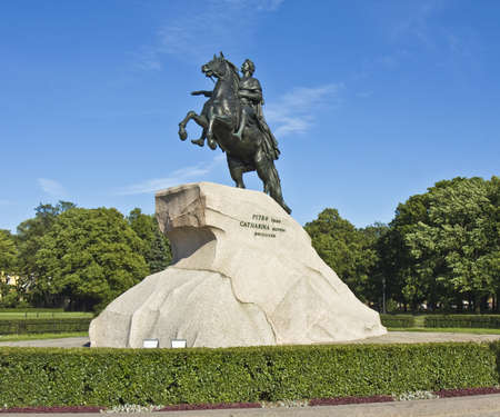 St. Petersburg, Russia - July 03, 2012: monument to king Peter I Great.のeditorial素材