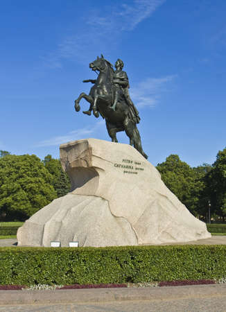 St. Petersburg, Russia - July 03, 2012: monument to king Peter I Great.のeditorial素材