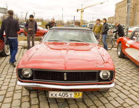 MOSCOW  APRIL 21: retro car Chevrolet camaro on rally of classical cars on Poklonnaya hill,  April 21, 2013, in town Moscow, Russia.

のeditorial素材