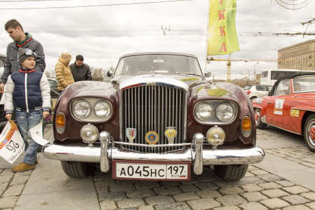 MOSCOW 2013 APRIL 21: retro car bentley on rally of classical cars on Poklonnaya hill,  April 21,...