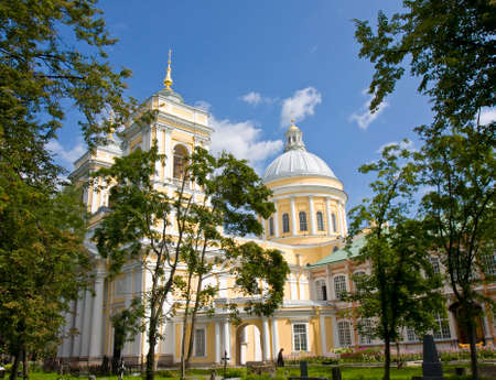 Orthodox monastery Alexander Nevskiy lavra in Saint Petersburg in Russia.の写真素材