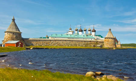 Transfiguration of Jesus Christ Savior Solovetskiy monastery on Solovki islands  Solovetskiy archipelago  in White sea, Russia,  UNESCO World Heritage Site の写真素材