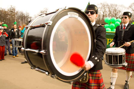 MOSCOW - MARCH 15, 2014: Parade in Irish holiday St. Patrick`s day  in Moscow.