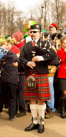 MOSCOW - MARCH 15, 2014: Parade in Irish holiday St. Patrick`s day  in Moscow.のeditorial素材