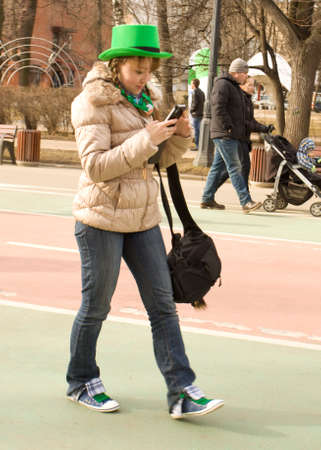 MOSCOW - MARCH 15, 2014: Parade in Irish holiday St. Patricks day  in Moscow.