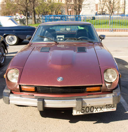 MOSCOW - APRIL 27, 2014: retro car datsun on rally of classical cars, organized by Russian Club of...