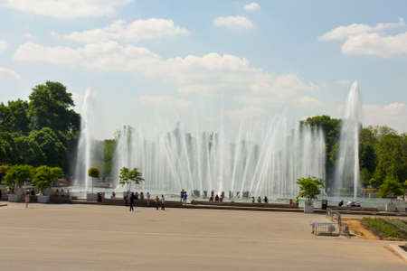 MOSCOW - MAY 23, 2014: moscovites and city visitors rest in Gorky park in summer. Park located in centre of the city has been founded in 1928, named by famous Russian writer Maxim Gorky in 1932.のeditorial素材