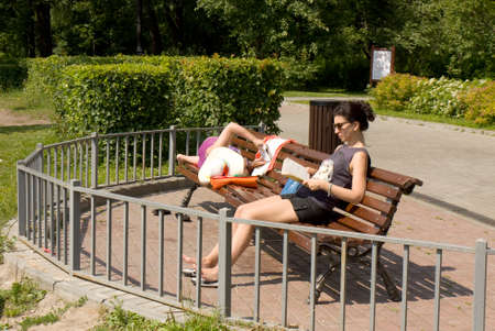 MOSCOW - 2014: people rest in park Izmaylovsky, the biggest park of Europe.のeditorial素材