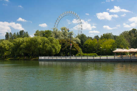 MOSCOW -July 01, 2014: people rest in park Izmaylovsky, the biggest park of Europe.のeditorial素材