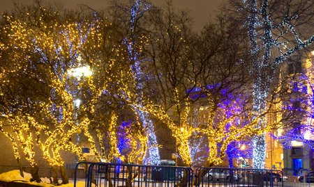 MOSCOW - DECEMBER 24, 2014: Christmas illumination on Theatre square.のeditorial素材