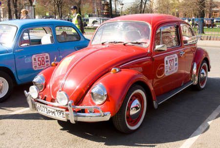 MOSCOW - APRIL 27, 2014: retro car volkswagen on rally of classical cars, organized by Russian Club...