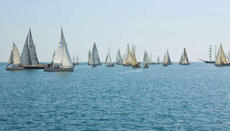 VARNA, BULGARIA -  AUGUST 14, 2015: sailing regatta devoted to birthday of city Varna.のeditorial素材