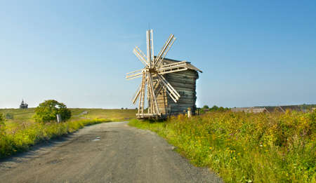 Old wooden churches on island Kizhi on Onega Onezhskoye lake in region Karelia on North of Russia, UNESCO World Heritage site.のeditorial素材