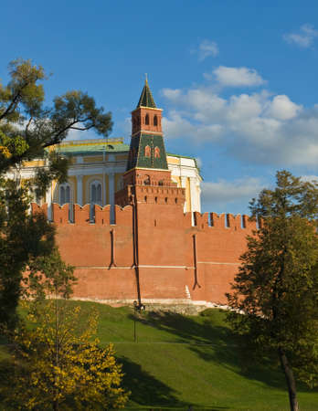 Moscow, Russia - September 17, 2012: Oruzheynaya Arm's tower of Kremlin fortress.のeditorial素材