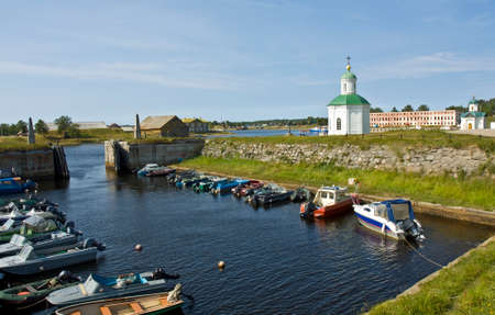 Chapel of Transfiguration of Jesus Christ Savior Solovetskiy monastery on Solovki islands Solovetskiy archipelago in White sea, Russia.の写真素材