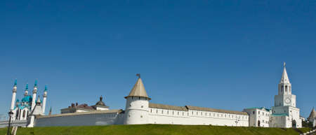 Kremlin fortress with Qol Sharif mosque in Kazan, capital of republic Tatarstan in Russia, UNESCO World Heritage Site.のeditorial素材